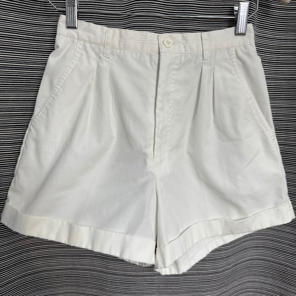 Petites Just For You White Cotton Blend Shorts Size 8 Petite